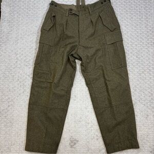 Vtg 60s HCH Muermann German Military Hunting Heavy Wool Cargo Pant  38 x 30.5
